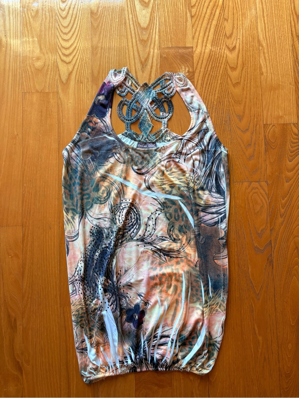 Vintage Ocean Blue Y2K Dress